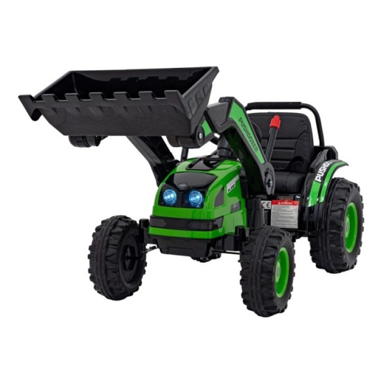 JOKO Elektrický Traktor Pushdozer s Predným Nakladačom, zelený