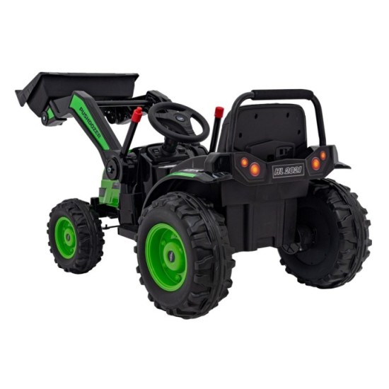 JOKO Elektrický Traktor Pushdozer s Predným Nakladačom, zelený