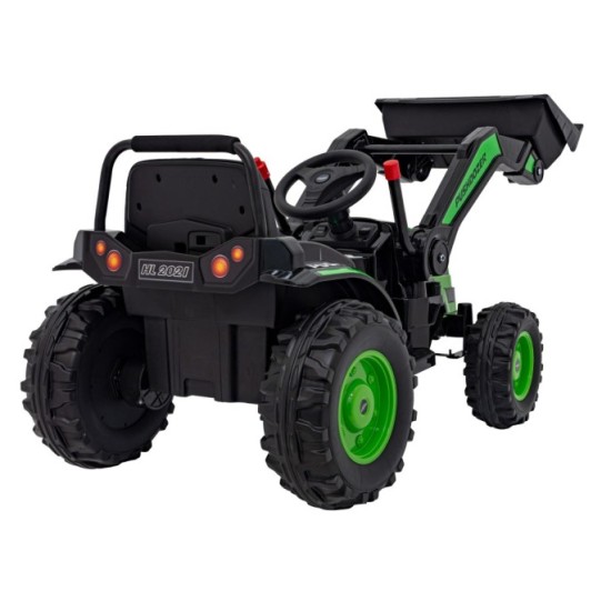 JOKO Elektrický Traktor Pushdozer s Predným Nakladačom, zelený