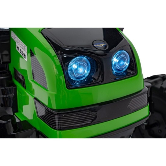 JOKO Elektrický Traktor Pushdozer s Predným Nakladačom, zelený