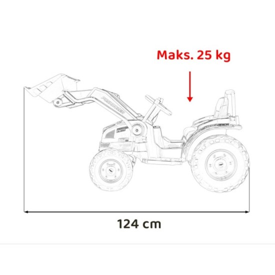 JOKO Elektrický Traktor Pushdozer s Predným Nakladačom, zelený
