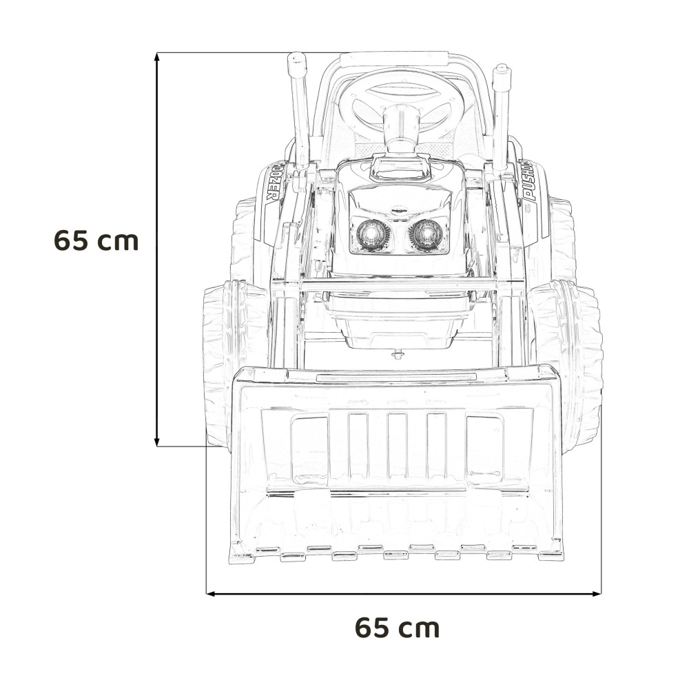 JOKO Elektrický Traktor Pushdozer s Predným Nakladačom, zelený