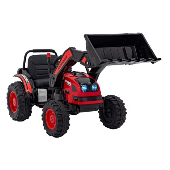 JOKO Elektrický Traktor Pushdozer s Predným Nakladačom, červený