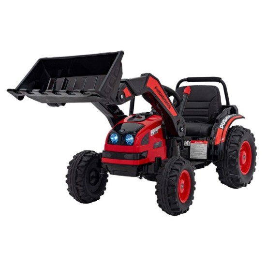 JOKO Elektrický Traktor Pushdozer s Predným Nakladačom, červený