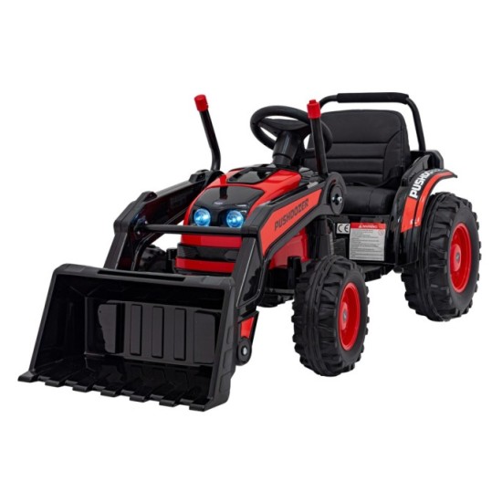 JOKO Elektrický Traktor Pushdozer s Predným Nakladačom, červený