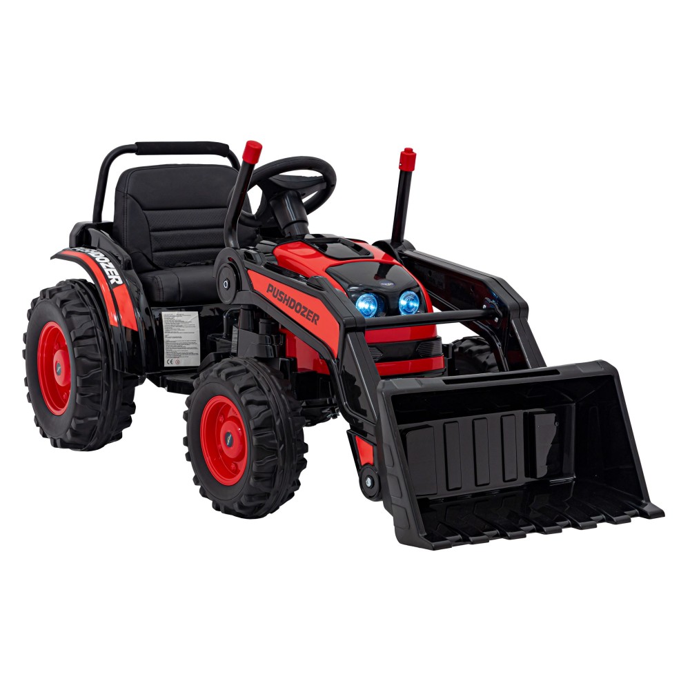JOKO Elektrický Traktor Pushdozer s Predným Nakladačom, červený