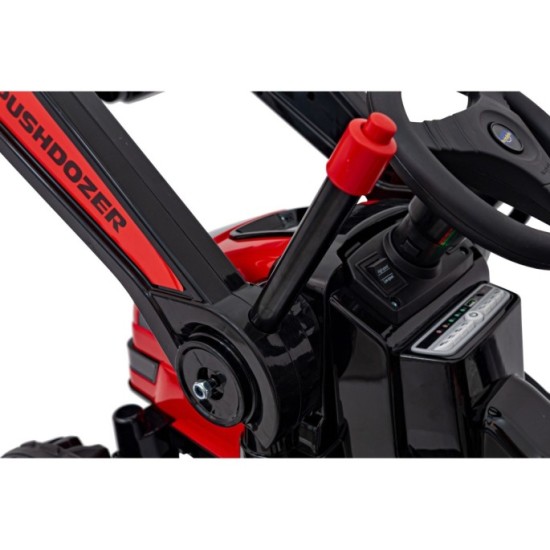 JOKO Elektrický Traktor Pushdozer s Predným Nakladačom, červený