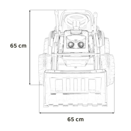 JOKO Elektrický Traktor Pushdozer s Predným Nakladačom, červený