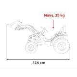 JOKO Elektrický Traktor Pushdozer s Predným Nakladačom, červený