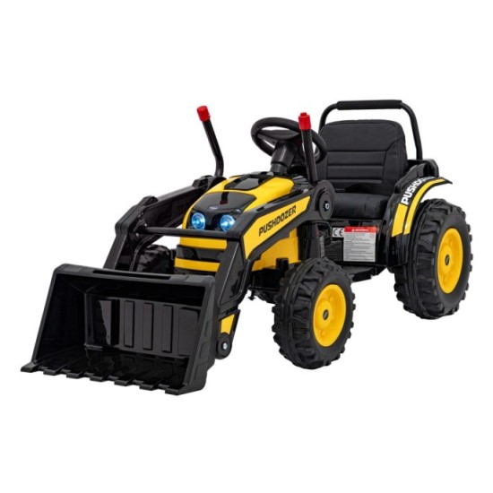 JOKO Elektrický Traktor Pushdozer s Predným Nakladačom, žltý