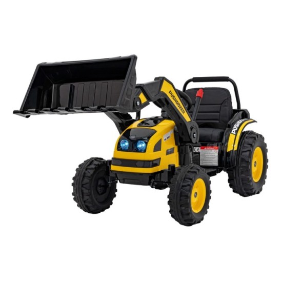 JOKO Elektrický Traktor Pushdozer s Predným Nakladačom, žltý