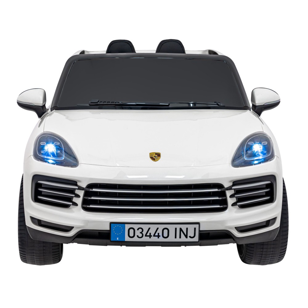 JOKO Elektrické Autíčko Porsche Cayenne S, LAKOVANÉ, penové kolesá, kožené sedadlo, biele