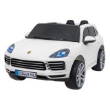 JOKO Elektrické Autíčko Porsche Cayenne S, LAKOVANÉ, penové kolesá, kožené sedadlo, biele