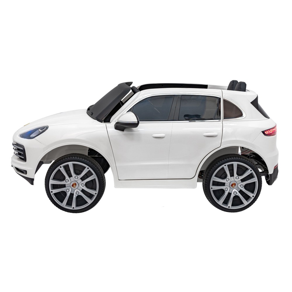 JOKO Elektrické Autíčko Porsche Cayenne S, LAKOVANÉ, penové kolesá, kožené sedadlo, biele
