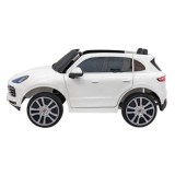 JOKO Elektrické Autíčko Porsche Cayenne S, LAKOVANÉ, penové kolesá, kožené sedadlo, biele