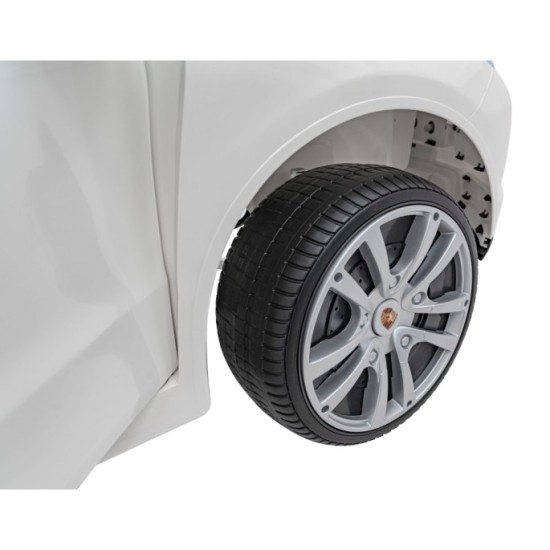 JOKO Elektrické Autíčko Porsche Cayenne S, LAKOVANÉ, penové kolesá, kožené sedadlo, biele