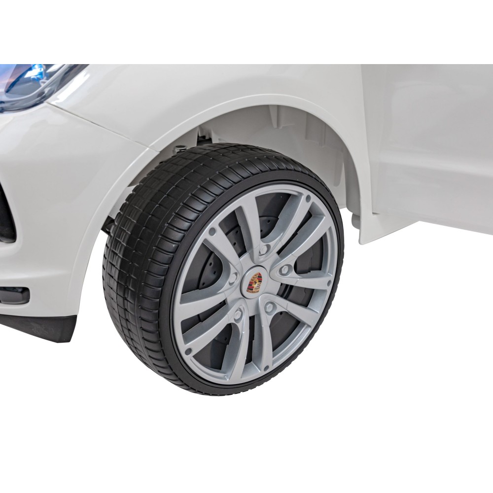 JOKO Elektrické Autíčko Porsche Cayenne S, LAKOVANÉ, penové kolesá, kožené sedadlo, biele