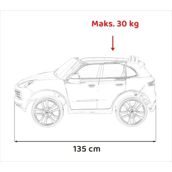 JOKO Elektrické Autíčko Porsche Cayenne S, LAKOVANÉ, penové kolesá, kožené sedadlo, biele