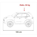 JOKO Elektrické Autíčko Porsche Cayenne S, LAKOVANÉ, penové kolesá, kožené sedadlo, biele