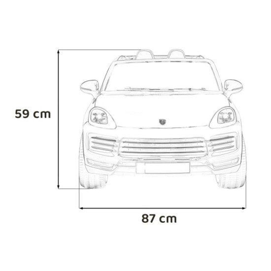 JOKO Elektrické Autíčko Porsche Cayenne S, LAKOVANÉ, penové kolesá, kožené sedadlo, biele