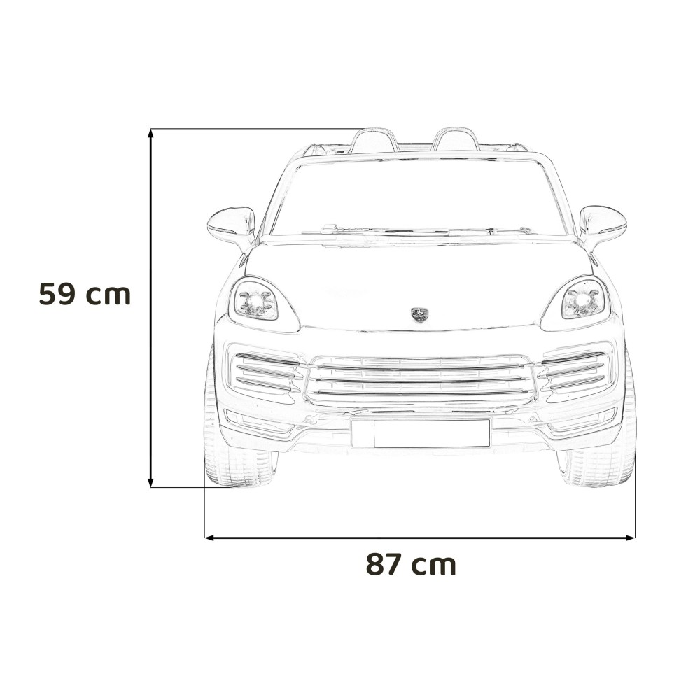 JOKO Elektrické Autíčko Porsche Cayenne S, LAKOVANÉ, penové kolesá, kožené sedadlo, biele