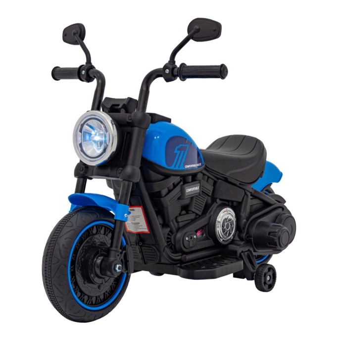JOKO Elektrická Motorka Chopper FASTER, FM rádio, modrá
