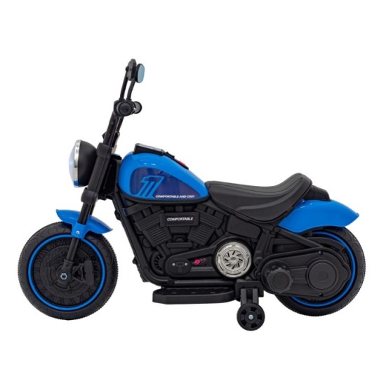 JOKO Elektrická Motorka Chopper FASTER, FM rádio, modrá