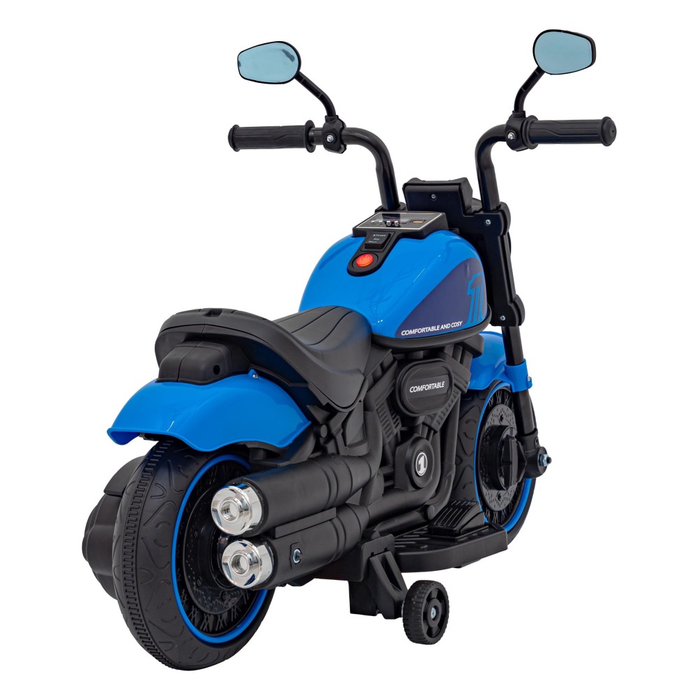JOKO Elektrická Motorka Chopper FASTER, FM rádio, modrá