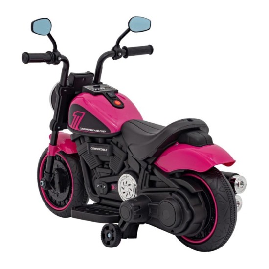 JOKO Elektrická Motorka Chopper FASTER, FM rádio, ružová