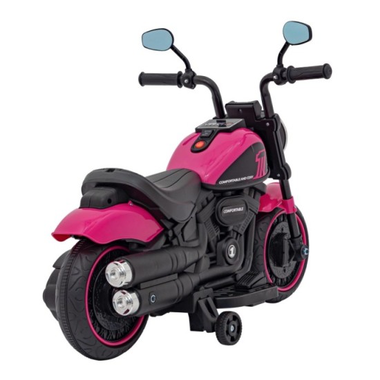 JOKO Elektrická Motorka Chopper FASTER, FM rádio, ružová