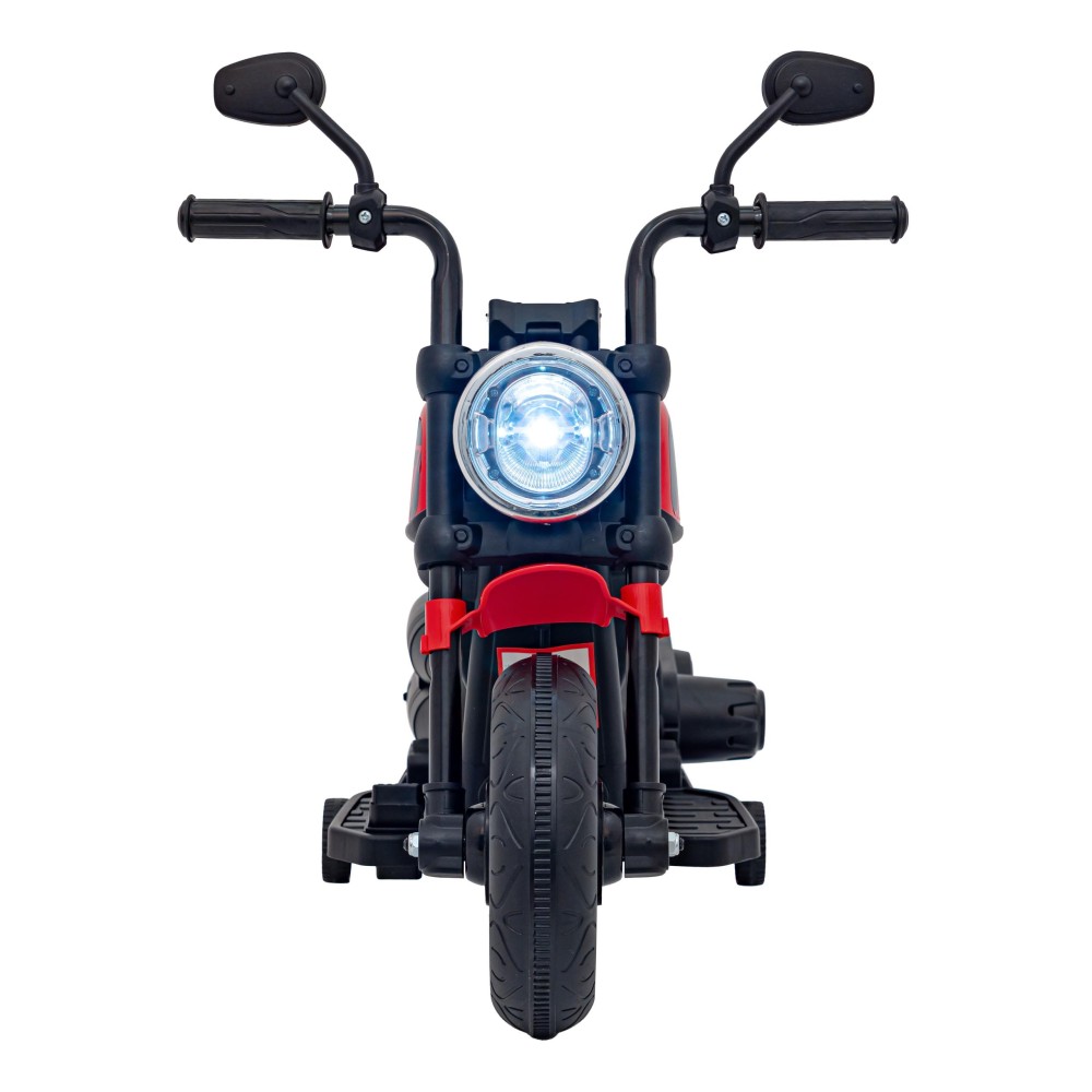 JOKO Elektrická Motorka Chopper FASTER, FM rádio, červená