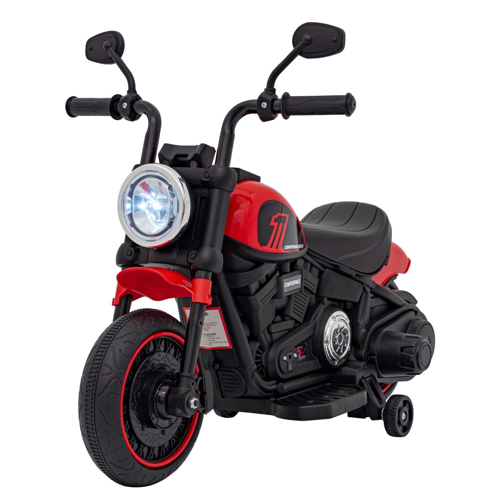 JOKO Elektrická Motorka Chopper FASTER, FM rádio, červená