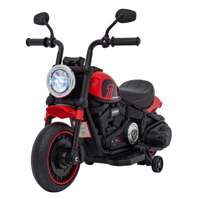 JOKO Elektrická Motorka Chopper FASTER, FM rádio, červená