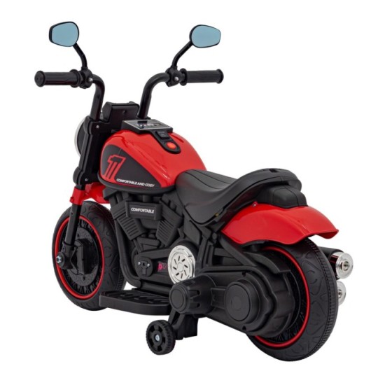 JOKO Elektrická Motorka Chopper FASTER, FM rádio, červená