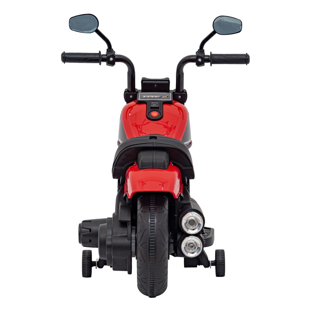 JOKO Elektrická Motorka Chopper FASTER, FM rádio, červená