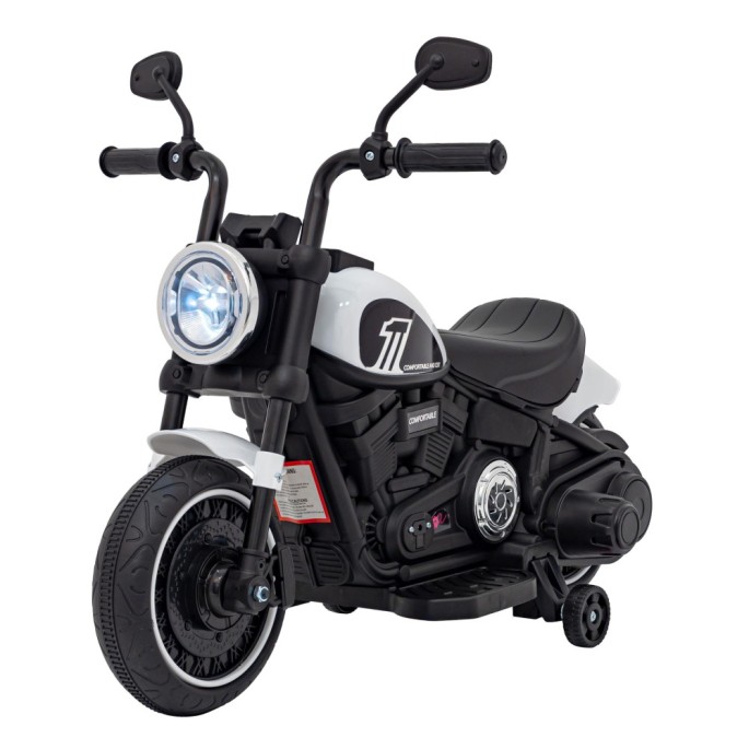 JOKO Elektrická Motorka Chopper FASTER, FM rádio, biela