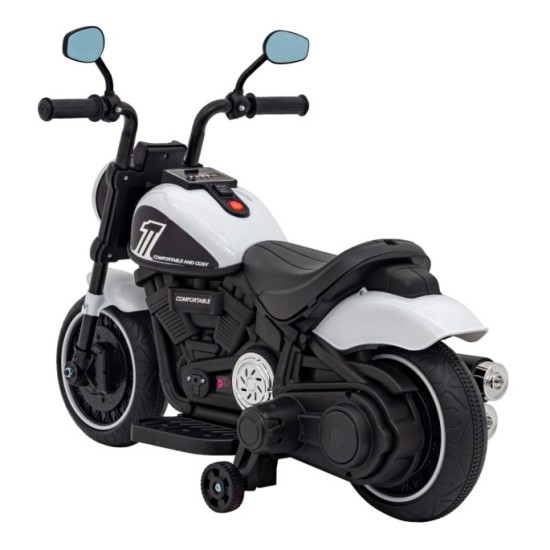 JOKO Elektrická Motorka Chopper FASTER, FM rádio, biela
