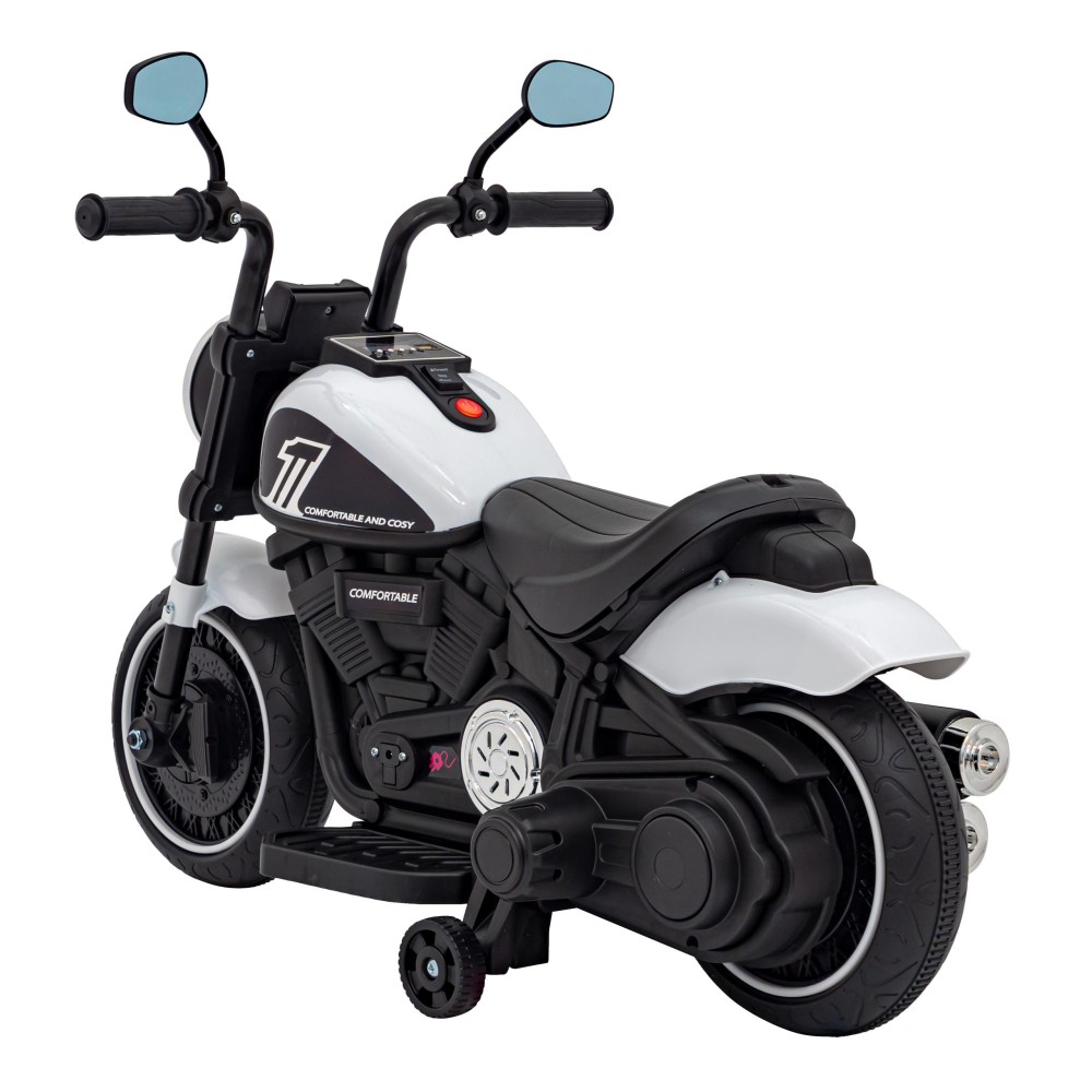 JOKO Elektrická Motorka Chopper FASTER, FM rádio, biela