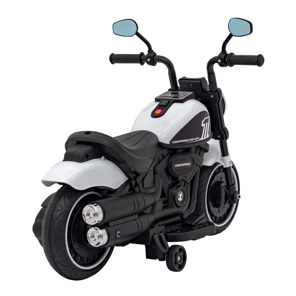 JOKO Elektrická Motorka Chopper FASTER, FM rádio, biela