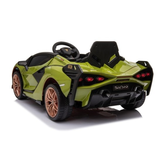 JOKO Elektrické Autíčko Lamborghini Sian 4x4, penové kolesá, kožené sedadlo, zelené