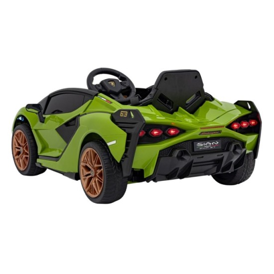 JOKO Elektrické Autíčko Lamborghini Sian 4x4, penové kolesá, kožené sedadlo, zelené