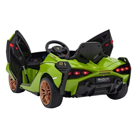 JOKO Elektrické Autíčko Lamborghini Sian 4x4, penové kolesá, kožené sedadlo, zelené