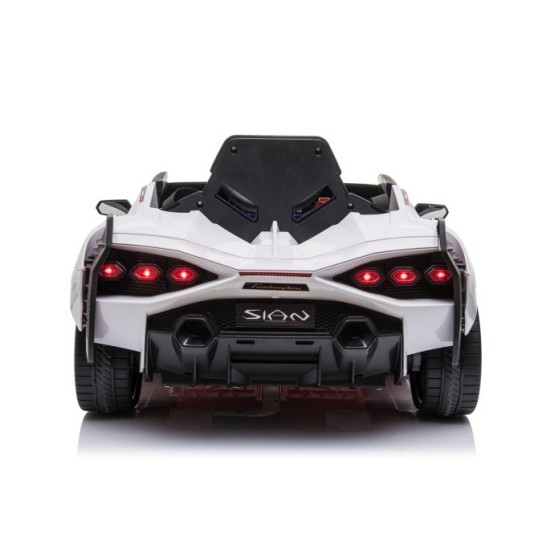 JOKO Elektrické Autíčko Lamborghini Sian 4x4, penové kolesá, kožené sedadlo, biele