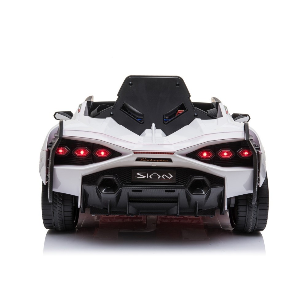 JOKO Elektrické Autíčko Lamborghini Sian 4x4, penové kolesá, kožené sedadlo, biele