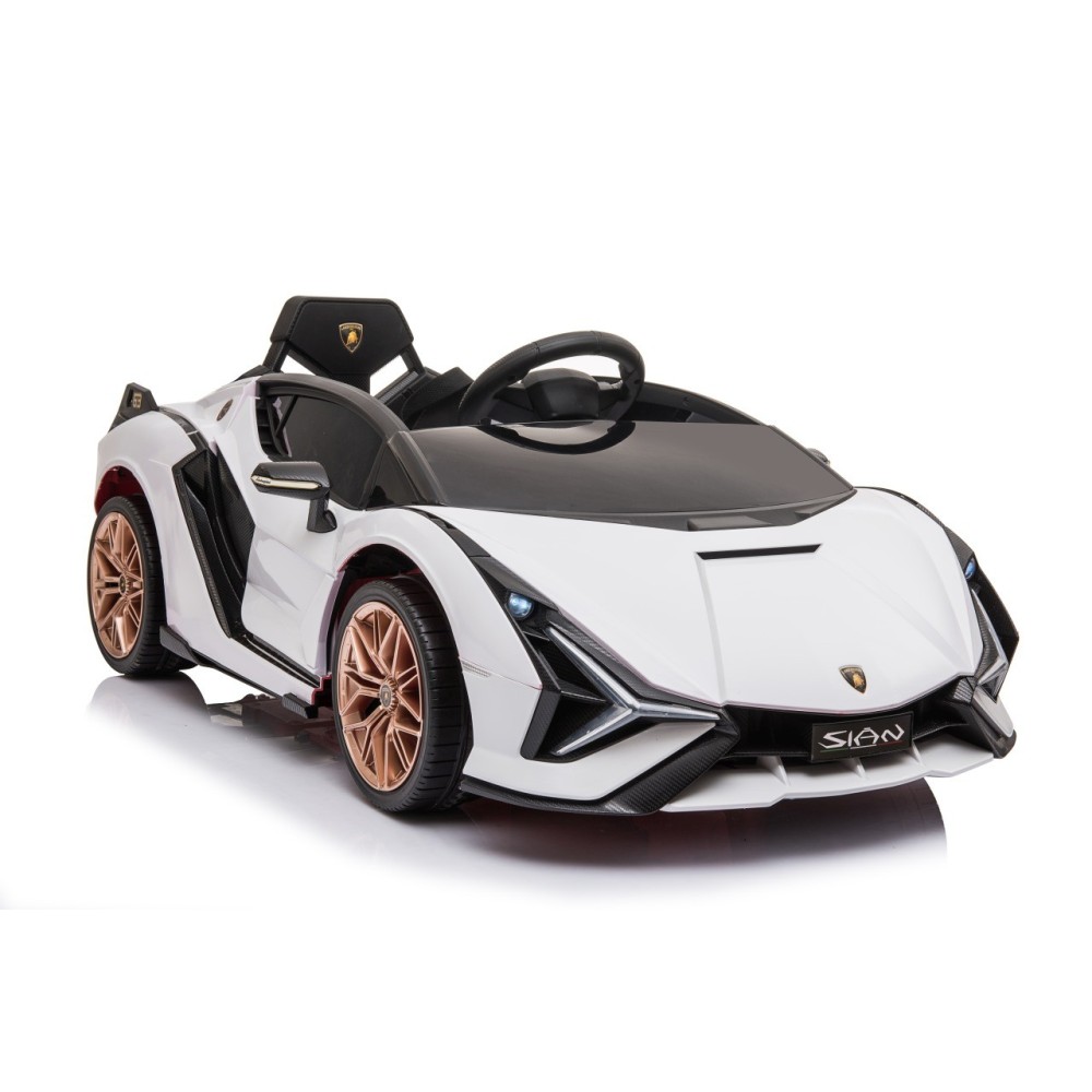 JOKO Elektrické Autíčko Lamborghini Sian 4x4, penové kolesá, kožené sedadlo, biele