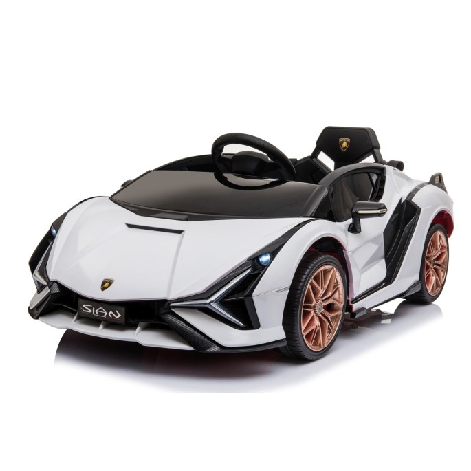 JOKO Elektrické Autíčko Lamborghini Sian 4x4, penové kolesá, kožené sedadlo, biele