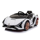 JOKO Elektrické Autíčko Lamborghini Sian 4x4, penové kolesá, kožené sedadlo, biele