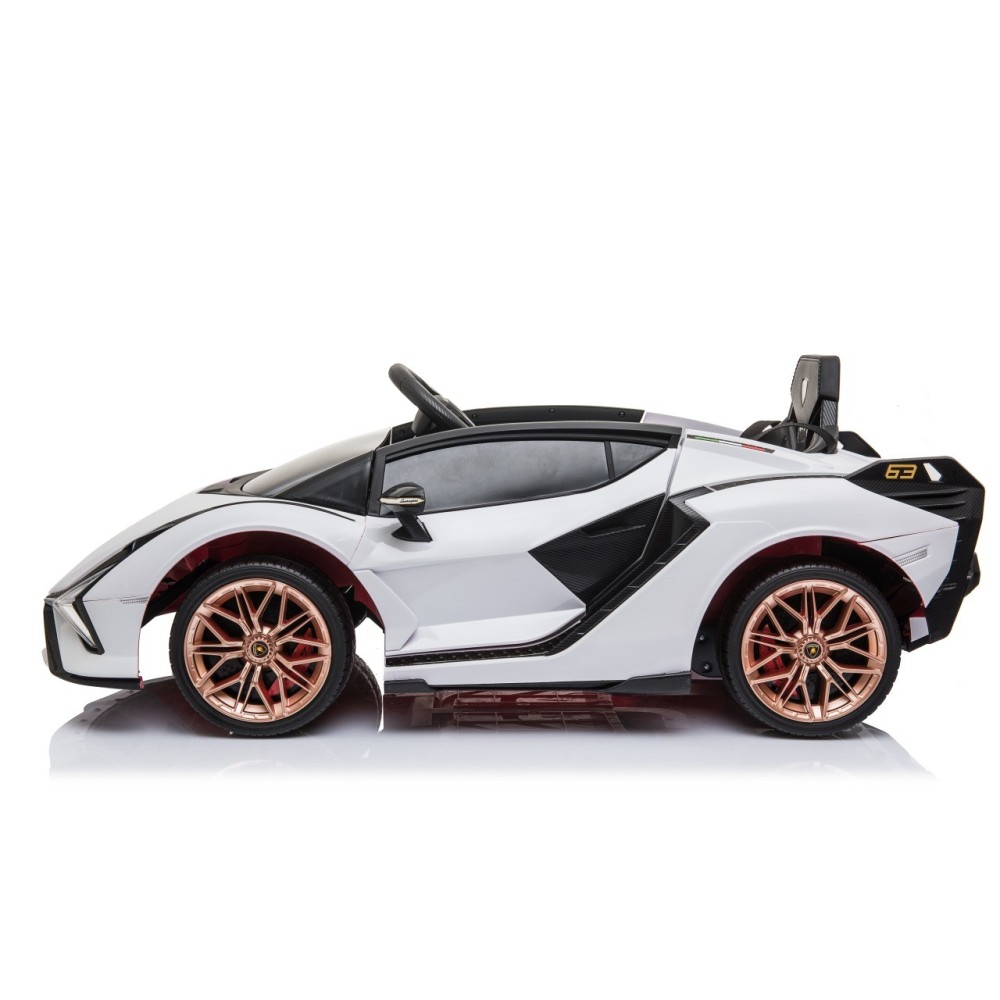 JOKO Elektrické Autíčko Lamborghini Sian 4x4, penové kolesá, kožené sedadlo, biele