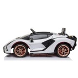 JOKO Elektrické Autíčko Lamborghini Sian 4x4, penové kolesá, kožené sedadlo, biele