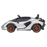 JOKO Elektrické Autíčko Lamborghini Sian 4x4, penové kolesá, kožené sedadlo, biele
